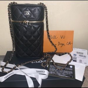 Chanel phone holder chain bag